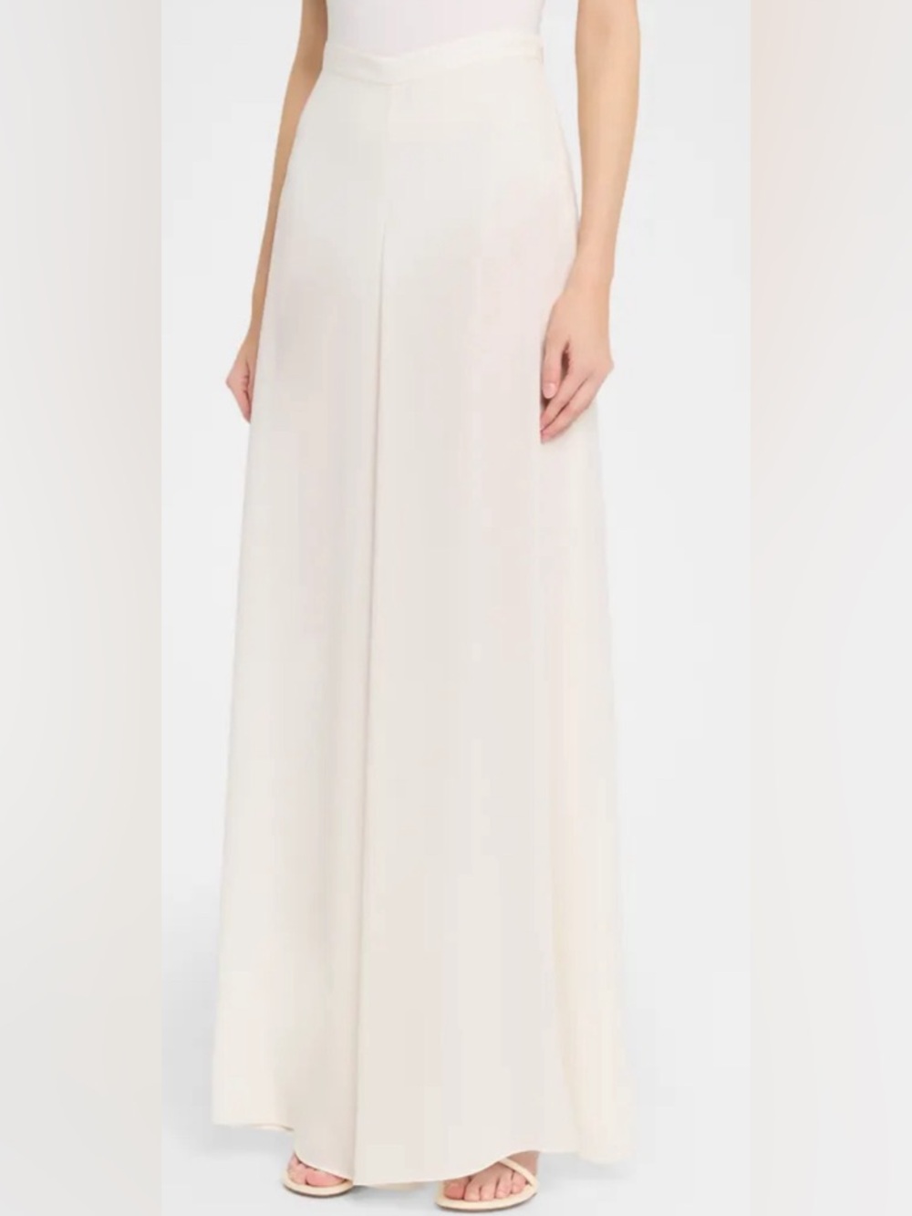 LAPOINTE Georgette Wide-Leg Pants with Pockets